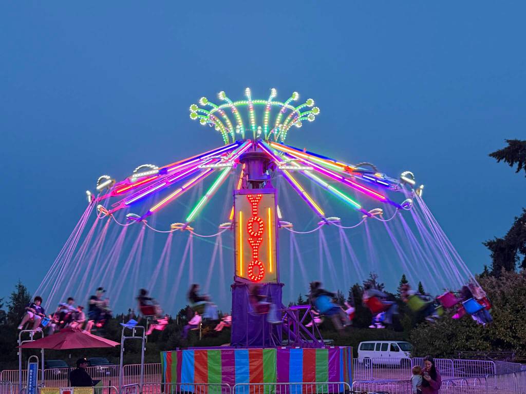 T. Michaels / For The Daily World
The Yo-Yo is all lit up at the Grays Harbor County Fair.