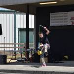 Alex Zerbe performs prop tricks as part of his Zaniac comedy show at the Grays Harbor County Fair. (Jerry Knaak / The Daily World)