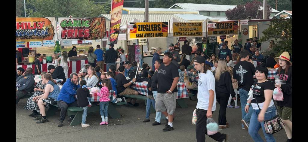 The Food Court area was a focal gathering spot for attendees throughout the fair.