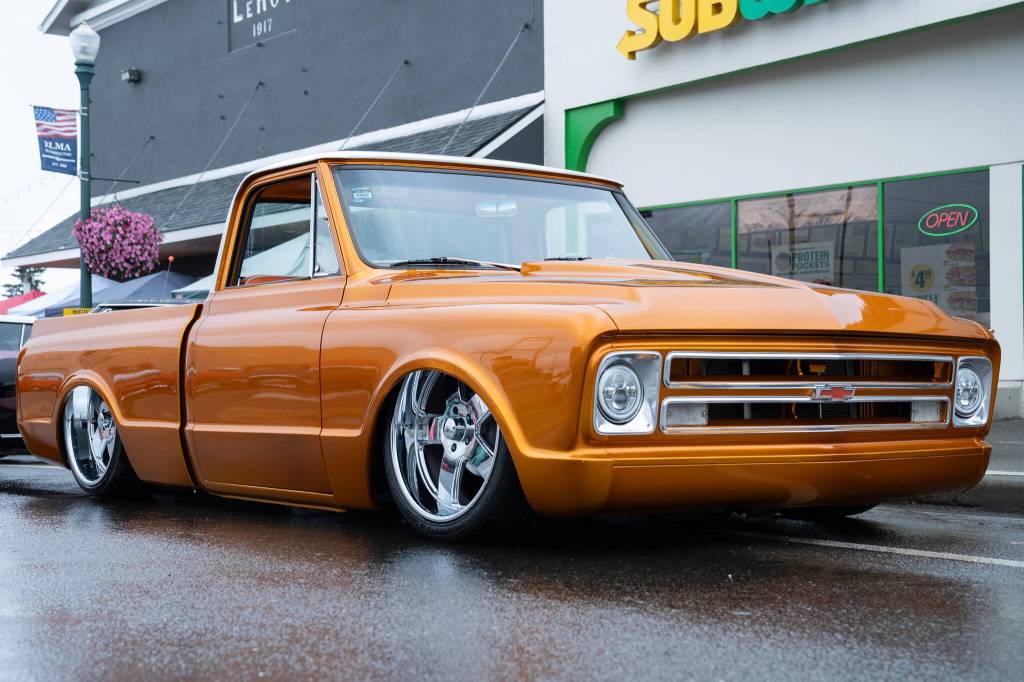 A custom, lowered Chevy truck turned heads at the car show in downtown Elma.