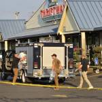 Ryan Sparks photos / The Daily World
Multiple agencies responded to a hazmat situation at Thriftway in Montesano. The suspicious substance turned out to be protein powder.