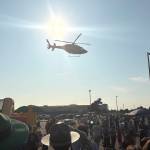 The Life Flight helicopter departs the Ocean Shores National Night Out event. (Jerry Knaak / The Daily World)