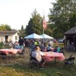 Andrea Watts / The Daily World
In McCleary, residents could partake in two National Night Out events. At the Beehive Retirement Community, Police Officer Adam Moutaftsis and Adam Collins, with East Grays Harbor Fire and Rescue, dropped by to visit with residents and families.