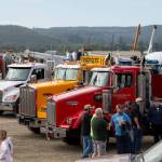 Reed supporters begin staging the convoy at the Quiggs shop in Aberdeen.