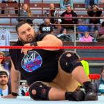 T. Michaels photos / The Daily World
Big Nasty Logan disapproves of the referees call at Olympic Stadium during Red, White, and Bruised earlier this summer.