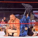 HellHound Petrov looks at the crowd after slamming Troy Pretty Boy Prescott in the main event in Red, White, and Bruised.